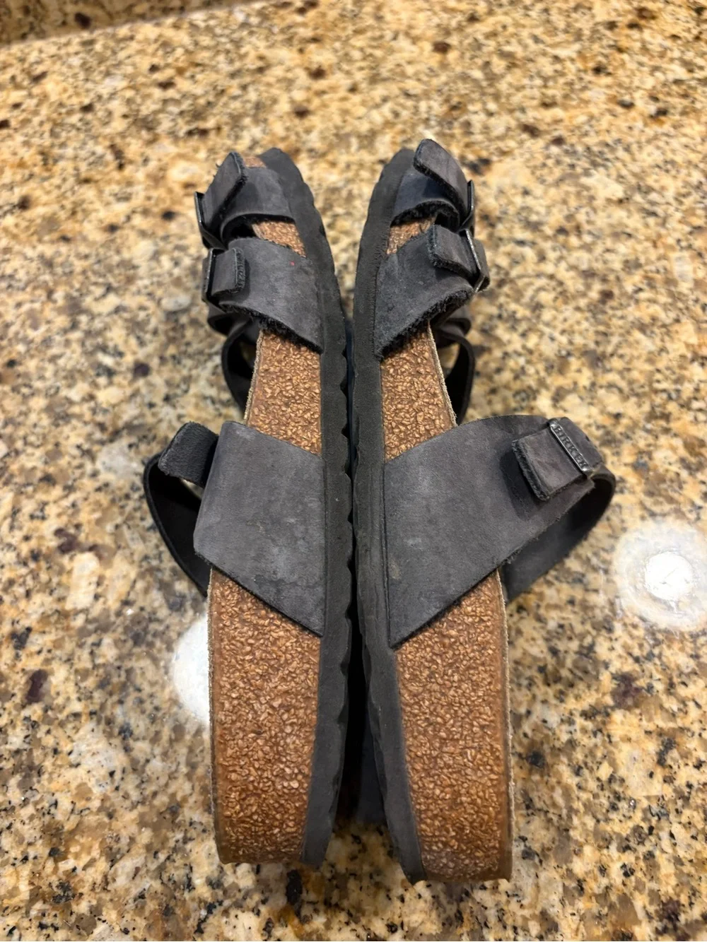 Birkenstock Franca Grey Leather Strap Sandals 39 US 8-8-5